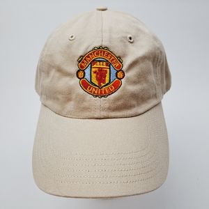 Manchester United Football Club Soccer Hat Relaxed Cotton Tan Embroidered